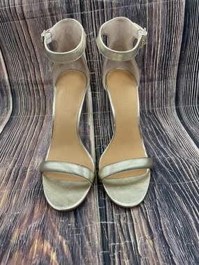 Street Ready Shoes Heels Stiletto By Halston In Gold, Size: 10