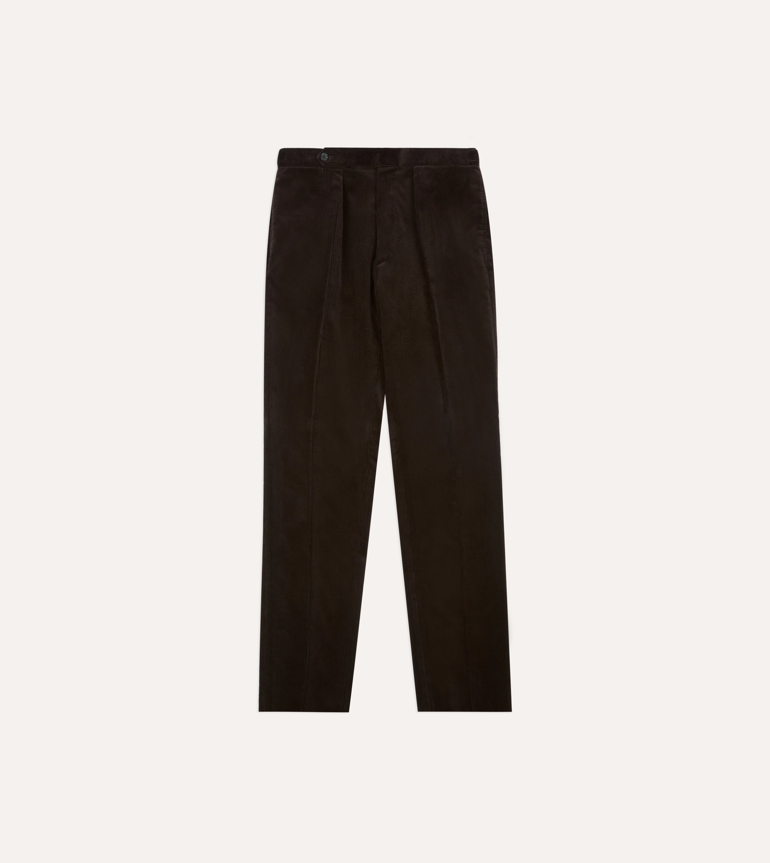 LowProfileTopstitching Brown Mid-Wale Corduroy Single Pleat Trouser