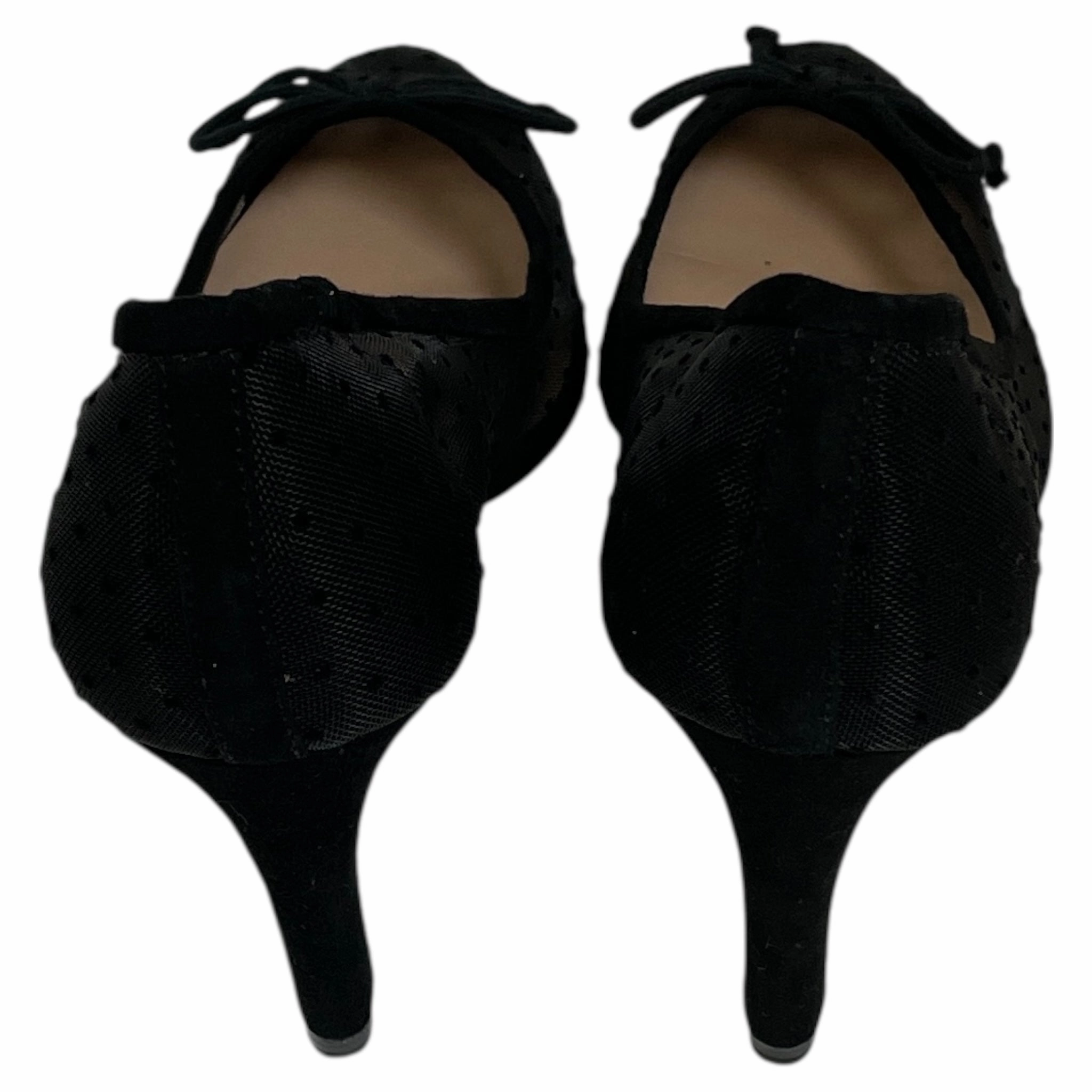 Leather SHOES HEELS STILETTO by ZARA BASIC In BLACK, Size: 5.5