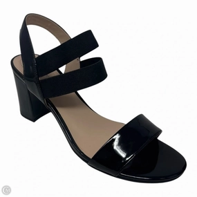 Comfortable Linings Adjustable Heel Sandals Patent Strappy Shoes Heels Block By Bandolino In Black, Size: 8