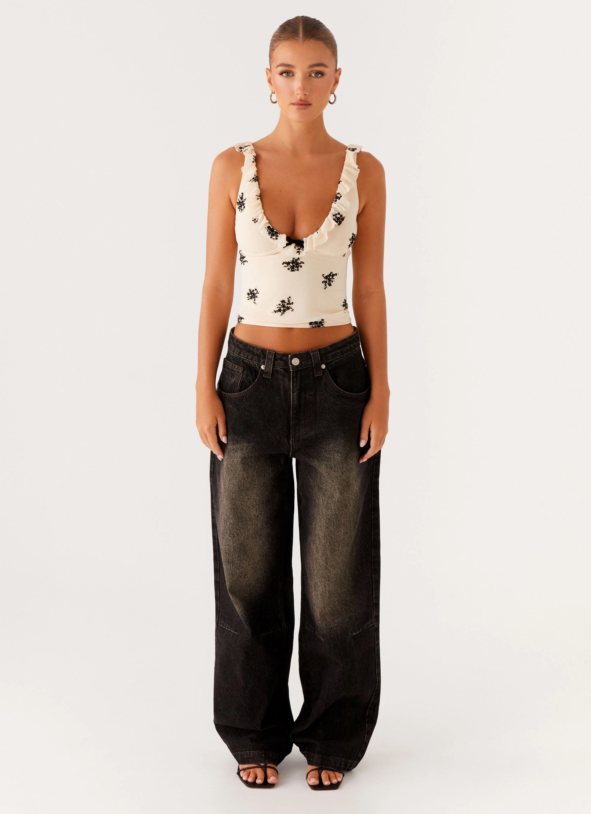 Pera Baggy Denim Jeans - Brown Wash Modern Minimalist Stretch Function Ready