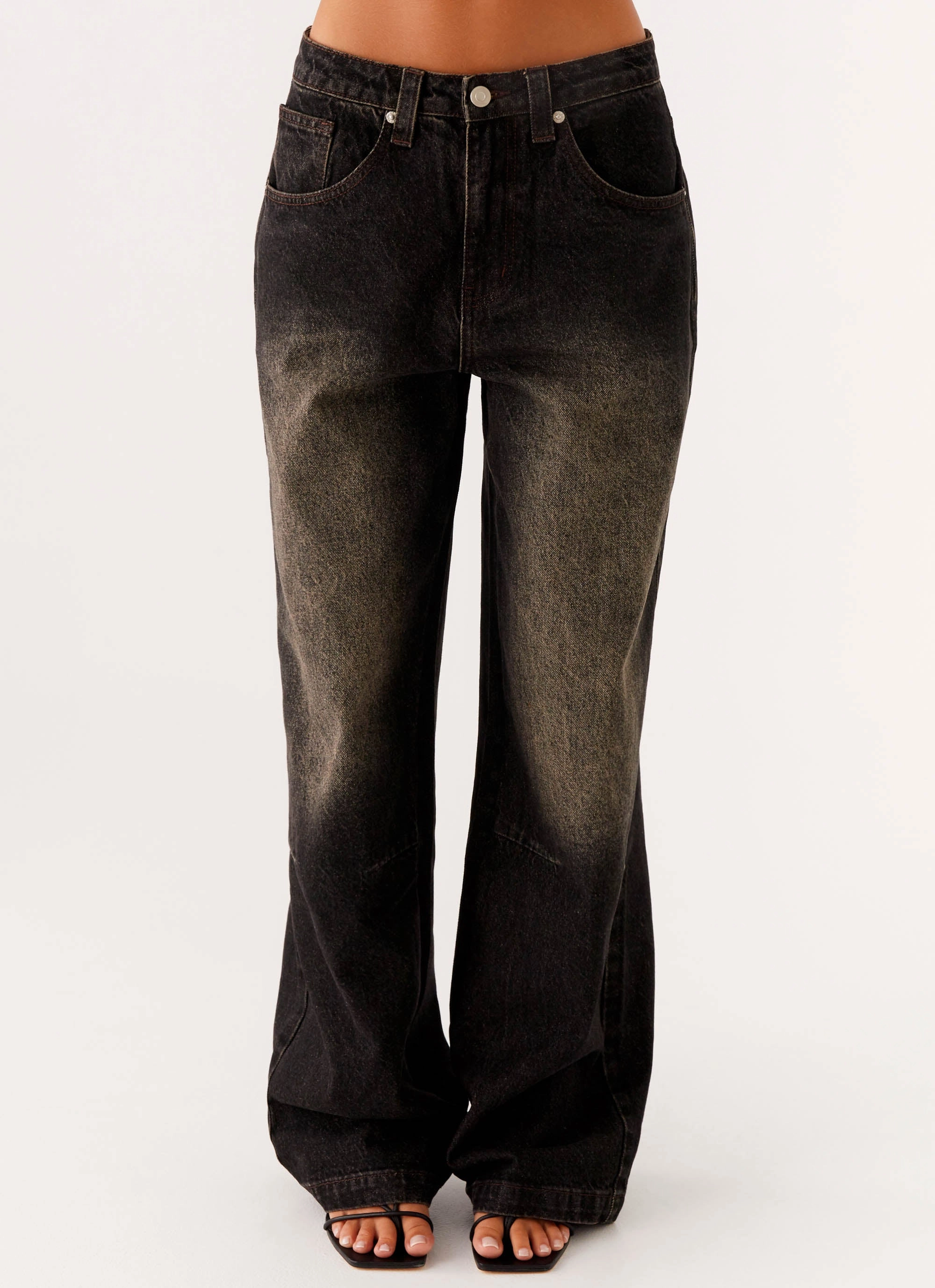 Plain Favorite Pera Baggy Denim Jeans - Brown Wash
