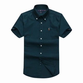 RALPH LAUREN SHORT SLEEVE  ARMY GREEN SHIRT Winter Layering Sporty Layer