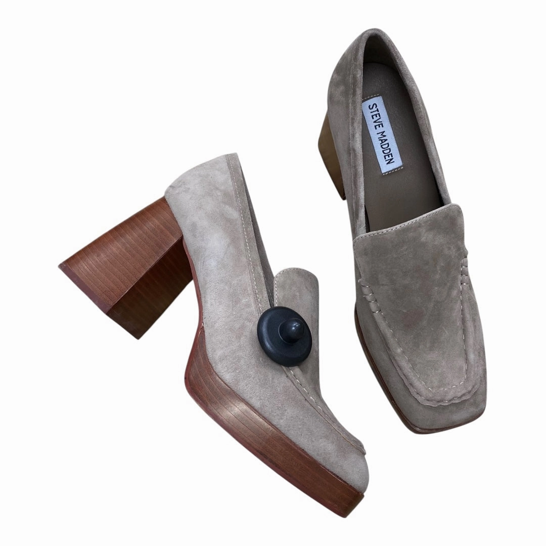 Shoes Heels Block By Steve Madden In Taupe, Size:10 Rich Tone Quality