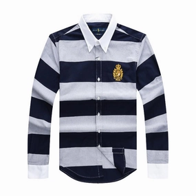 High-Quality Material Polo Ralph Lauren  Bold Stripe Badge Long Sleeve Shirt
