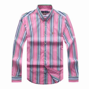 Polo Ralph Lauren Men Stripe Long Sleeve Shirt Striped Design Wrinkle-Free