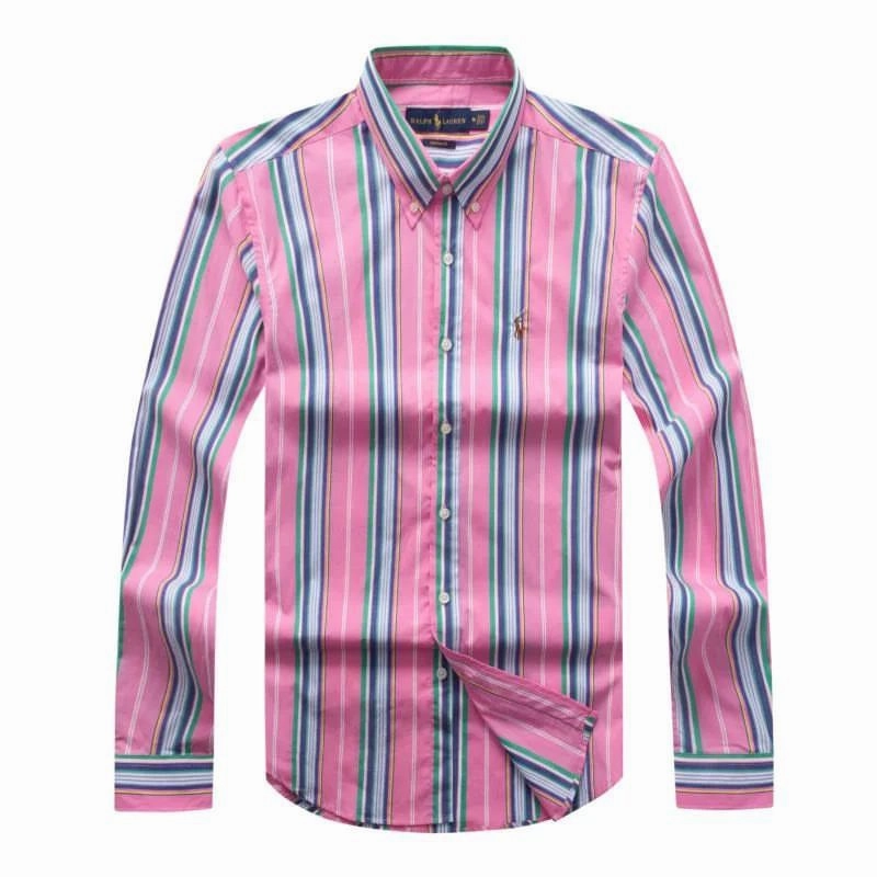 Polo Ralph Lauren Men Stripe Long Sleeve Shirt Striped Design Wrinkle-Free