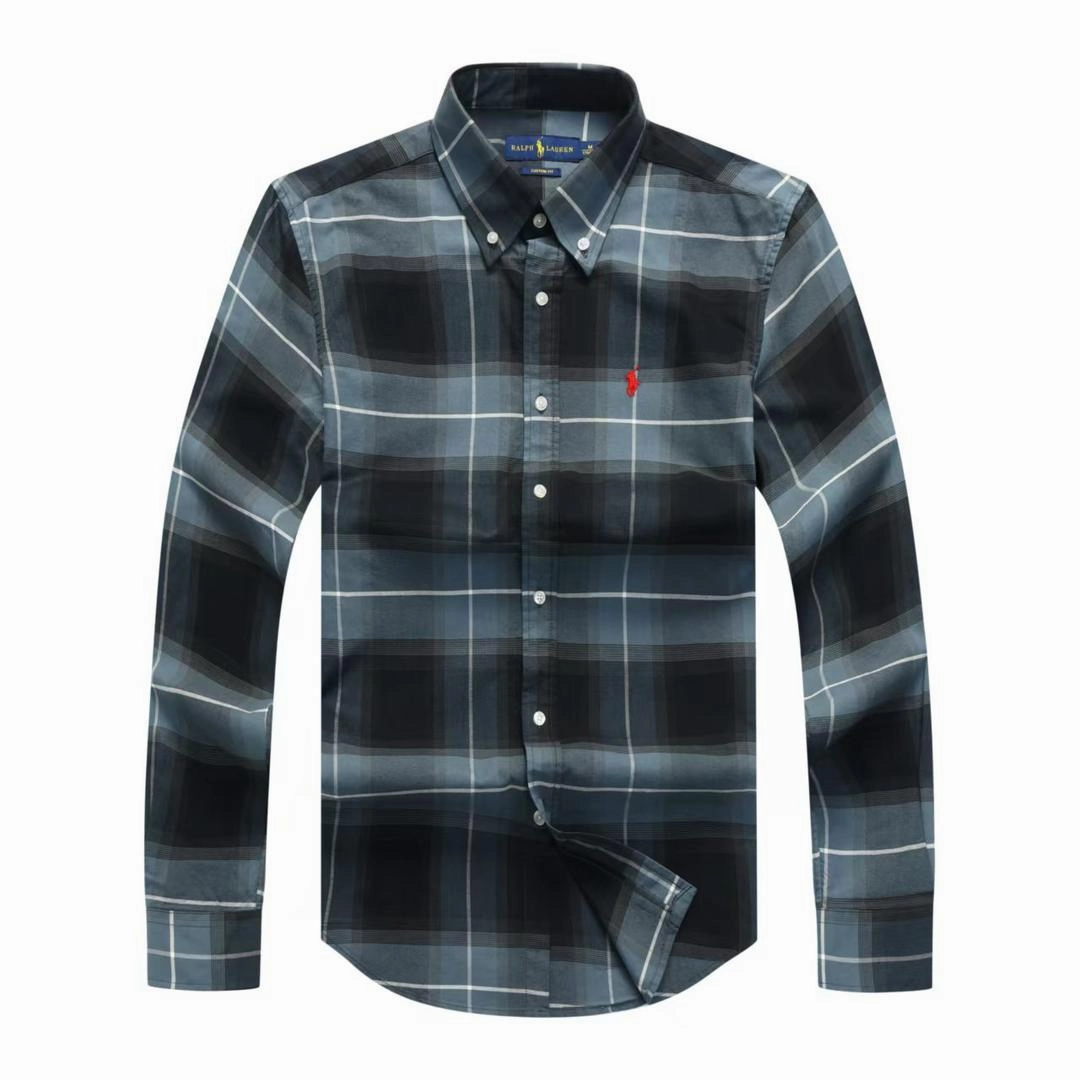 POLO RALPH LAUREN Mens Classic Long Sleeve Oxford Shirt Smart Design Patterned Texture