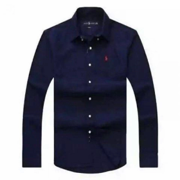 Polo Ralph Lauren Oxford Navy Blue Men Long Sleeve Shirt Oversized Fit