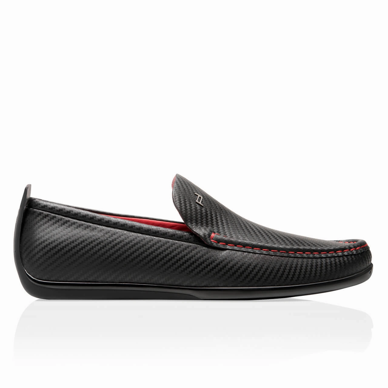 Porsche Beverly Hills Carbon Design Black-Red Moccasins Orthopedic Design Comfort Fit