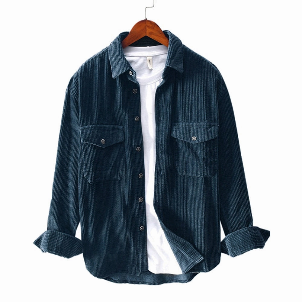 Odor control West Louis? Fashion Brand Corduroy Loose Shirt