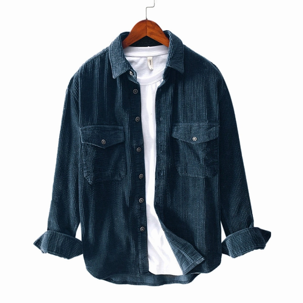 West Louis? Fashion Brand Corduroy Loose Shirt Seasonal Collection Spring Trend
