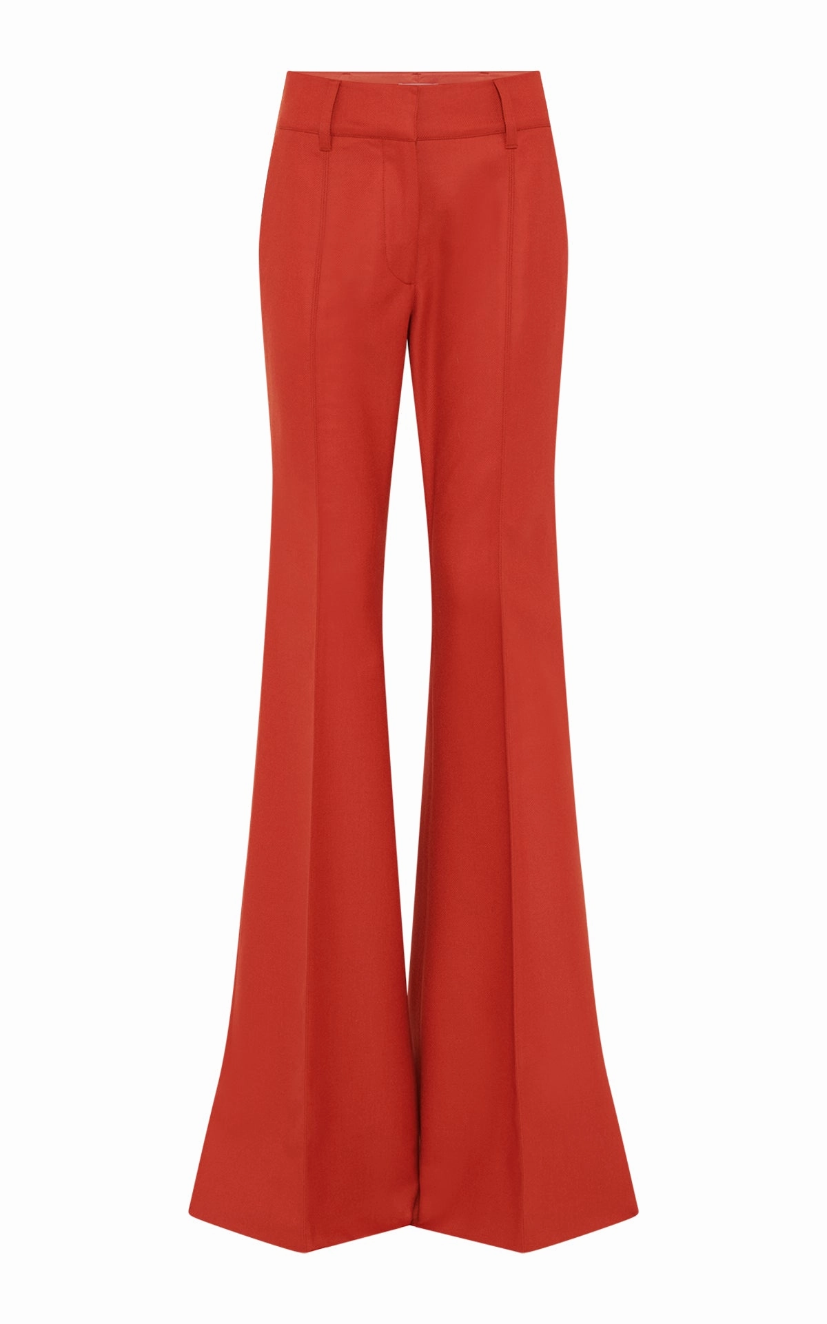 Rhein Flare Pant in Antelope Orange Wool Cashmere Flannel Professional Attire