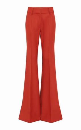 Rhein Flare Pant in Antelope Orange Wool Cashmere Flannel Professional Attire