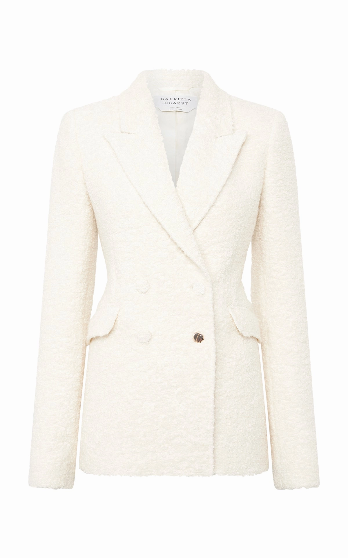 Business Comfort Stephanie Blazer in Ivory Recycled Cashmere Boucle