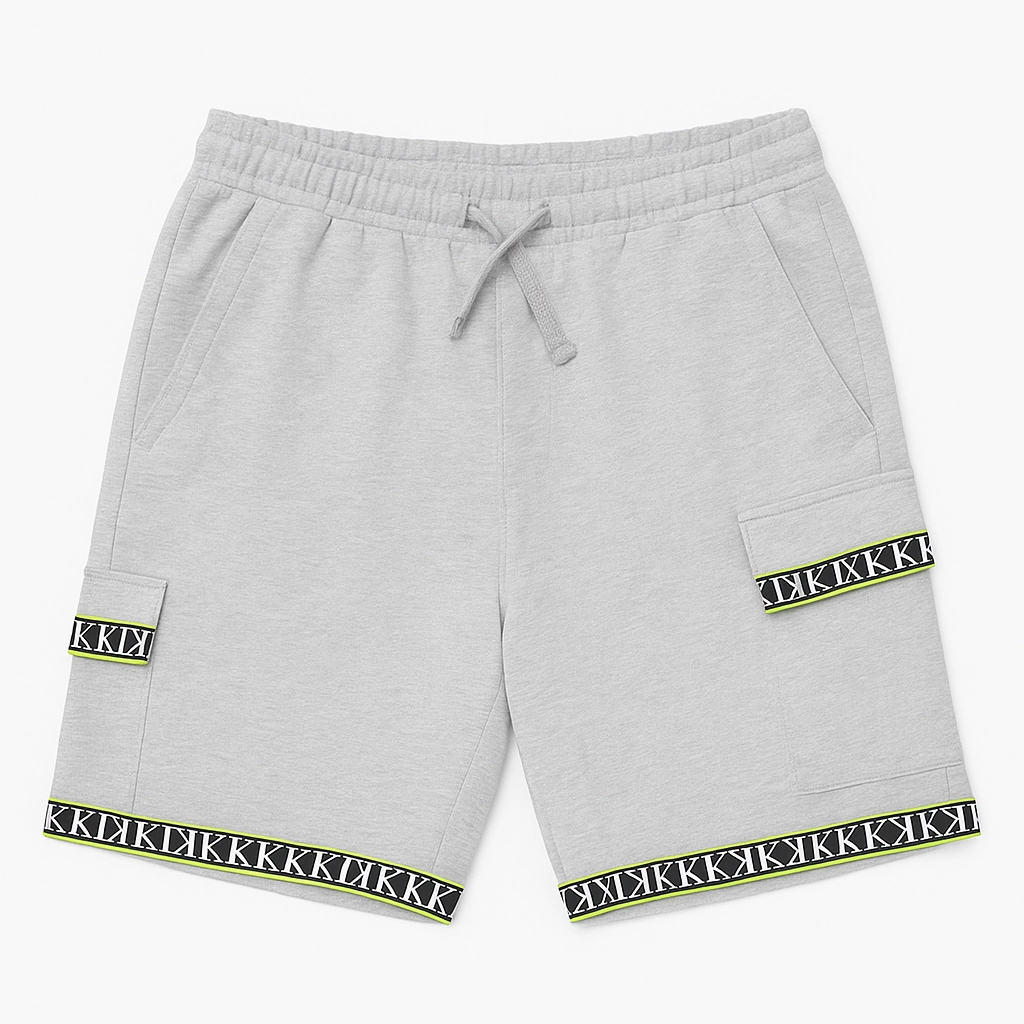 Non-Slip Support Elastic Waistband Design Primak Men Cargo Grey Jogging Pant