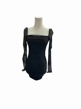 Princess Polly Jr Dress Black 4=S Confident Touch Gentle Drape