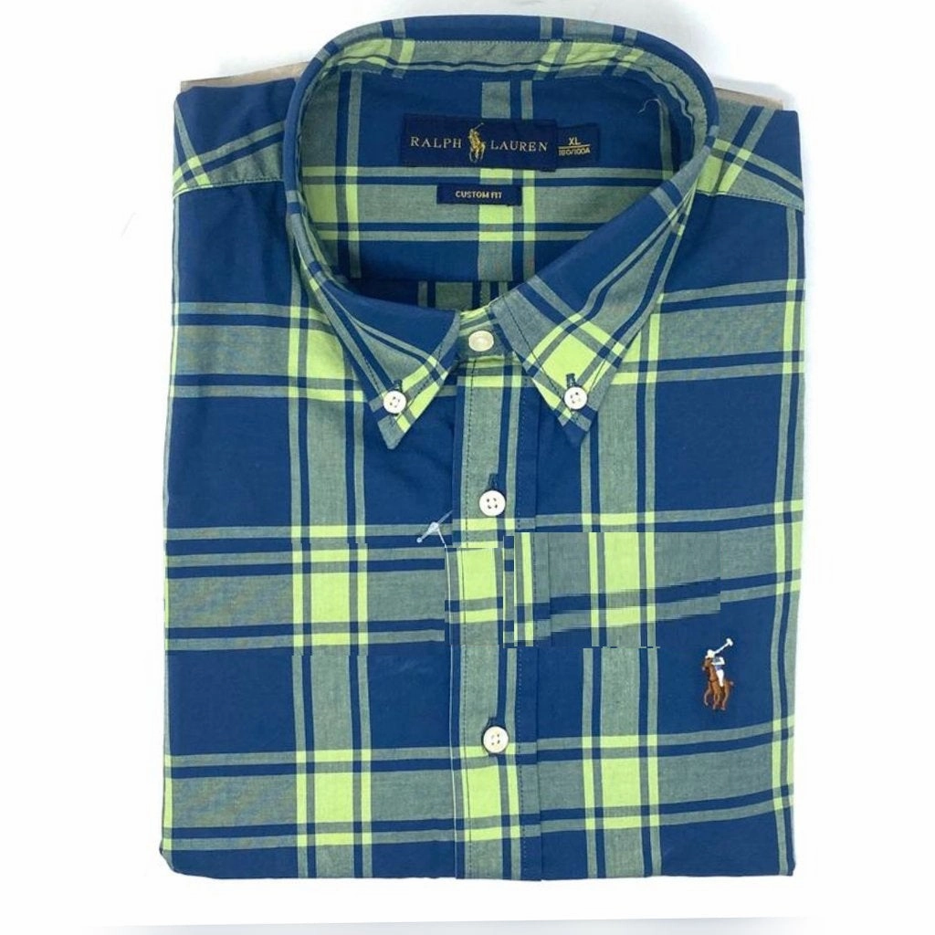 New Polo Ralph Lauren Male Short sleeve check shirt Green/Blue Unisex Choice Bold Prints