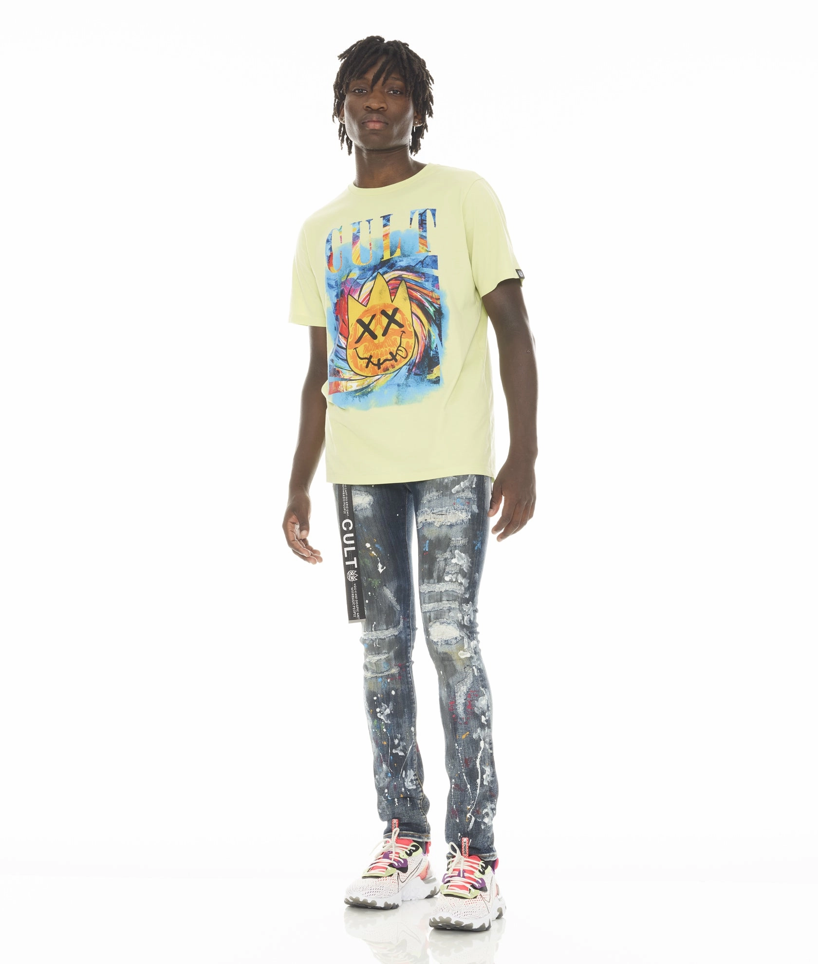 Chill Outfit Spring Mood Quick Pick PUNK SUPER SKINNY STRETCH w/ACAI BELT IN CHAOS