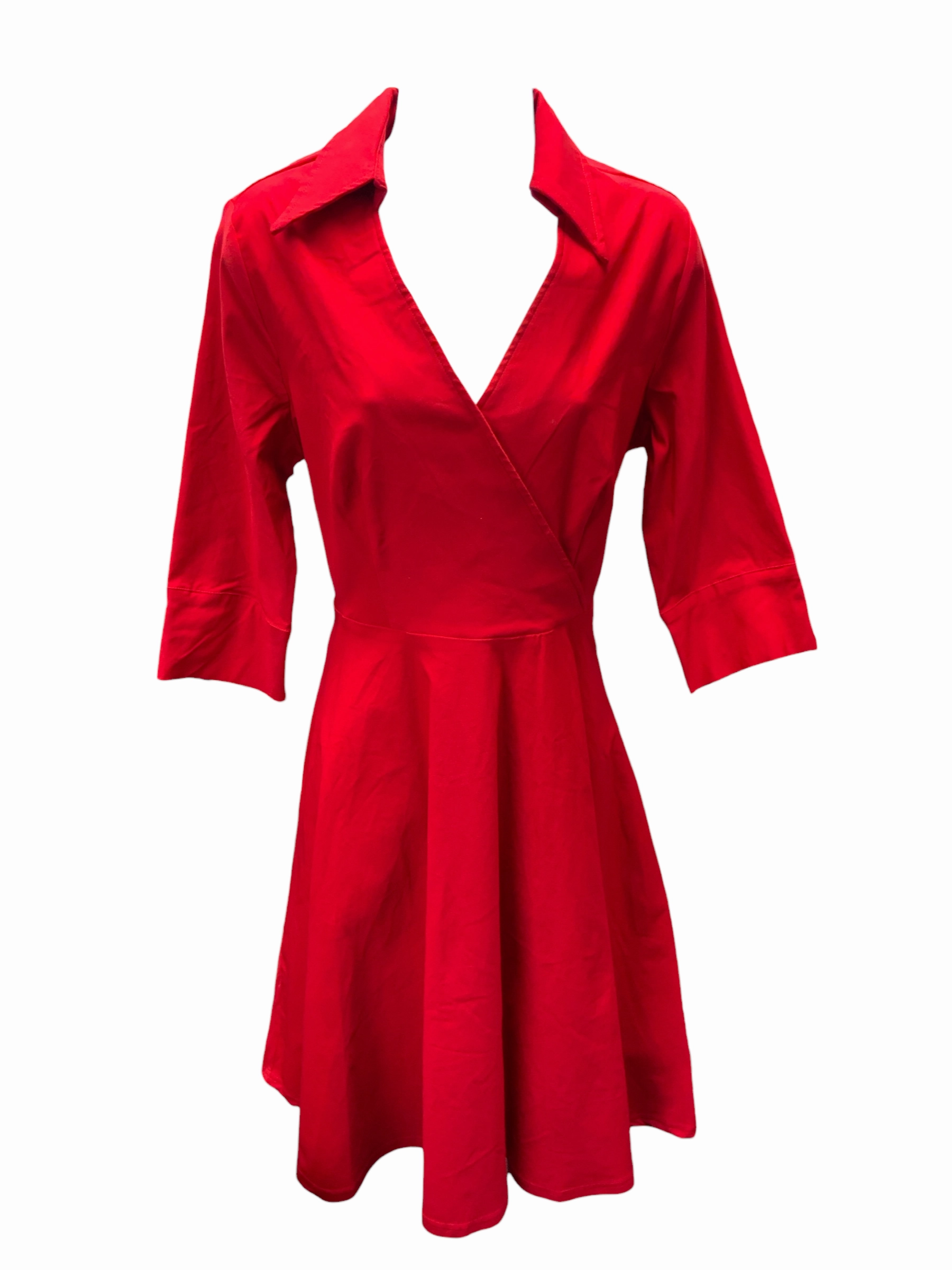 NWT Miusol Women's Derss Red L Casual Comfort Wear Silk-Blend