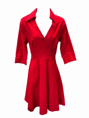 NWT Miusol Women's Derss Red L Casual Comfort Wear Silk-Blend