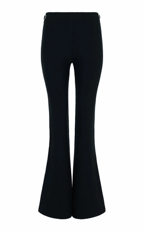 Ayala Flare Cropped Knit Pant in Black Merino Wool Cashmere Business Wear