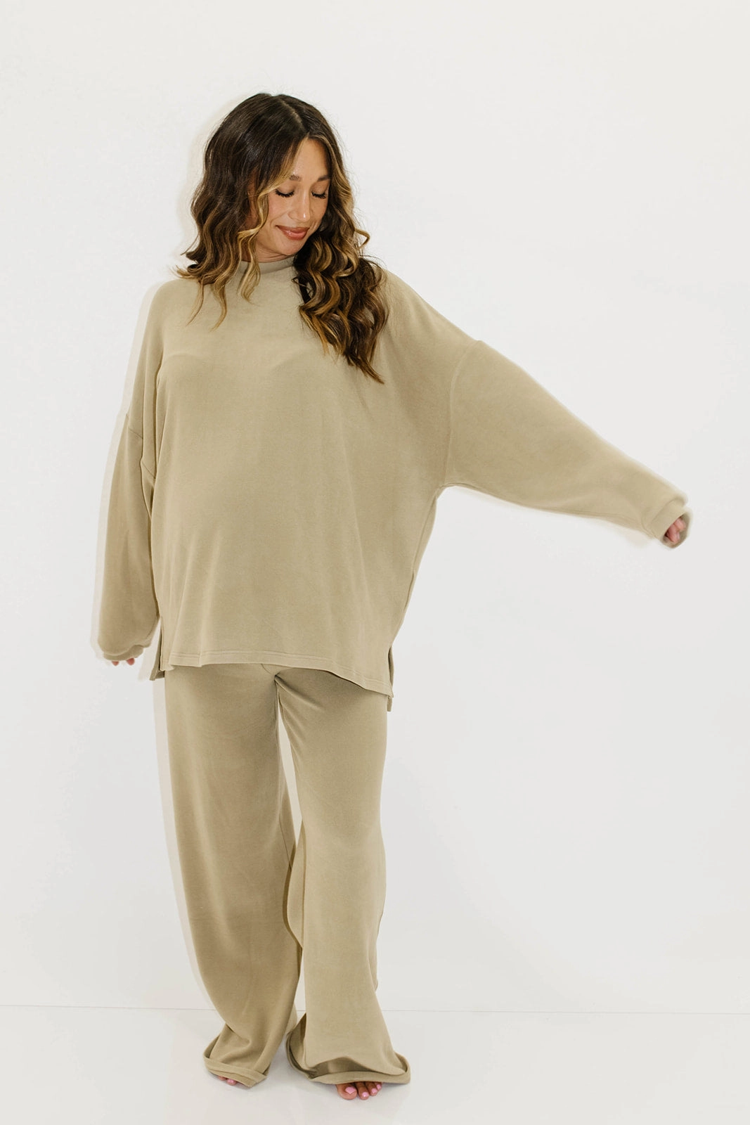 Campbell Fleece Lounge Pants in Green Taupe *10/6 PRE-ORDER* Soft Comfort sport chic