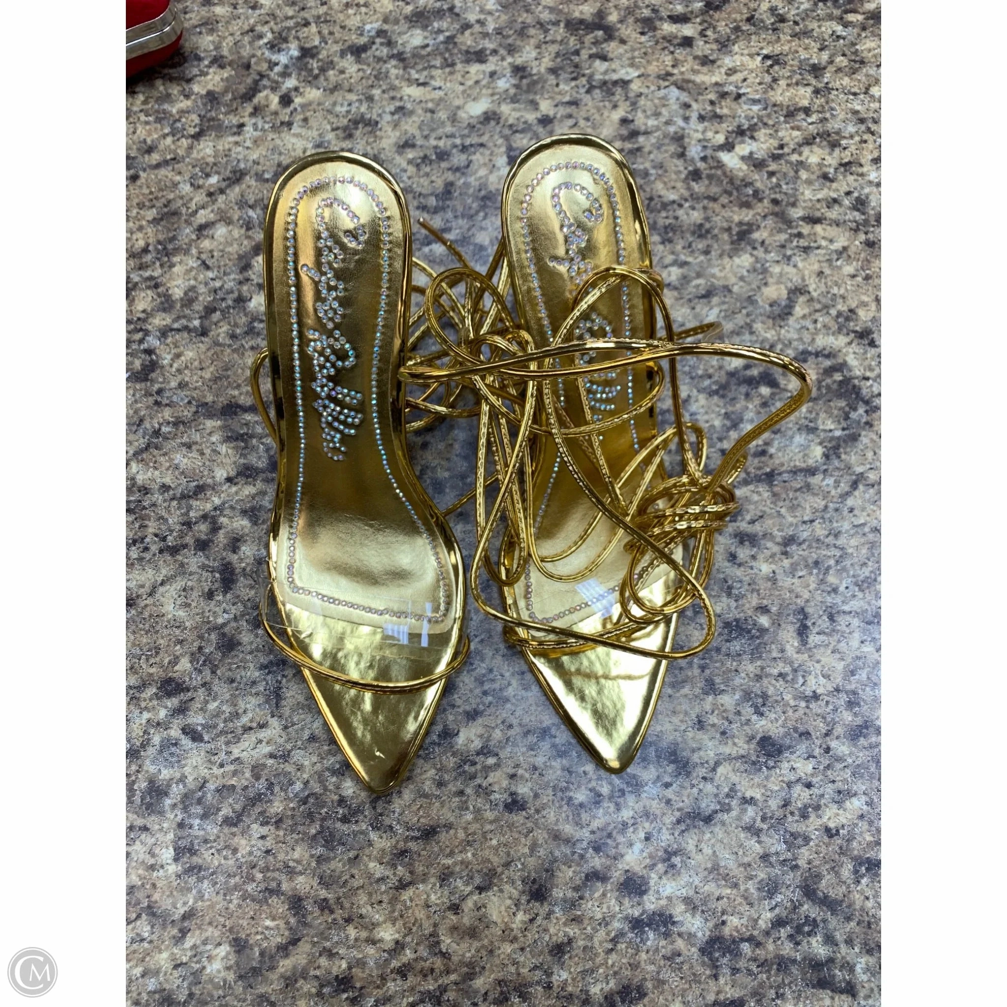 Party Shoes with Heels formal dress shoes Shoes Heels Stiletto By Cmf In Gold, Size: 6