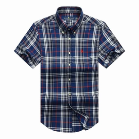 Versatile Styling Lightweight Wear Ralph Lauren Men Check Short Sleeve Shirt