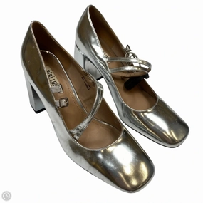 Shoes Heels Block By Bibi Lou In Silver, Size: 9 Open Toe Chic Booties