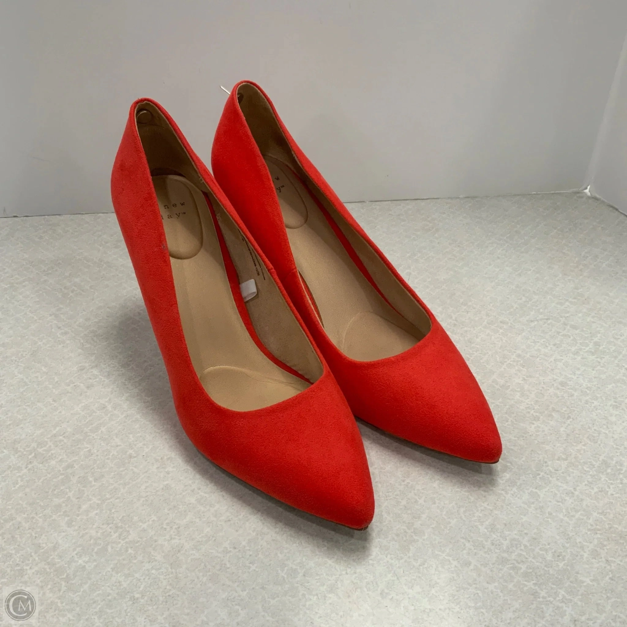 High Density Flexible Soles Shoes Heels Stiletto By A New Day In Orange, Size: 11