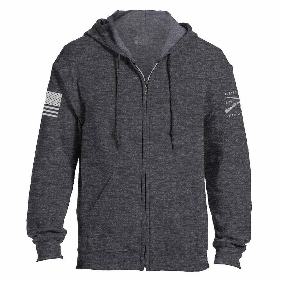 All Day Comfort Fit Versatile Design Grunt Style Basic Full-Zip Hoodie - Dark Heather Gray
