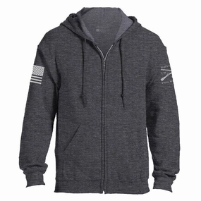 Breathable Fit Wear Grunt Style Basic Full-Zip Hoodie - Dark Heather Gray