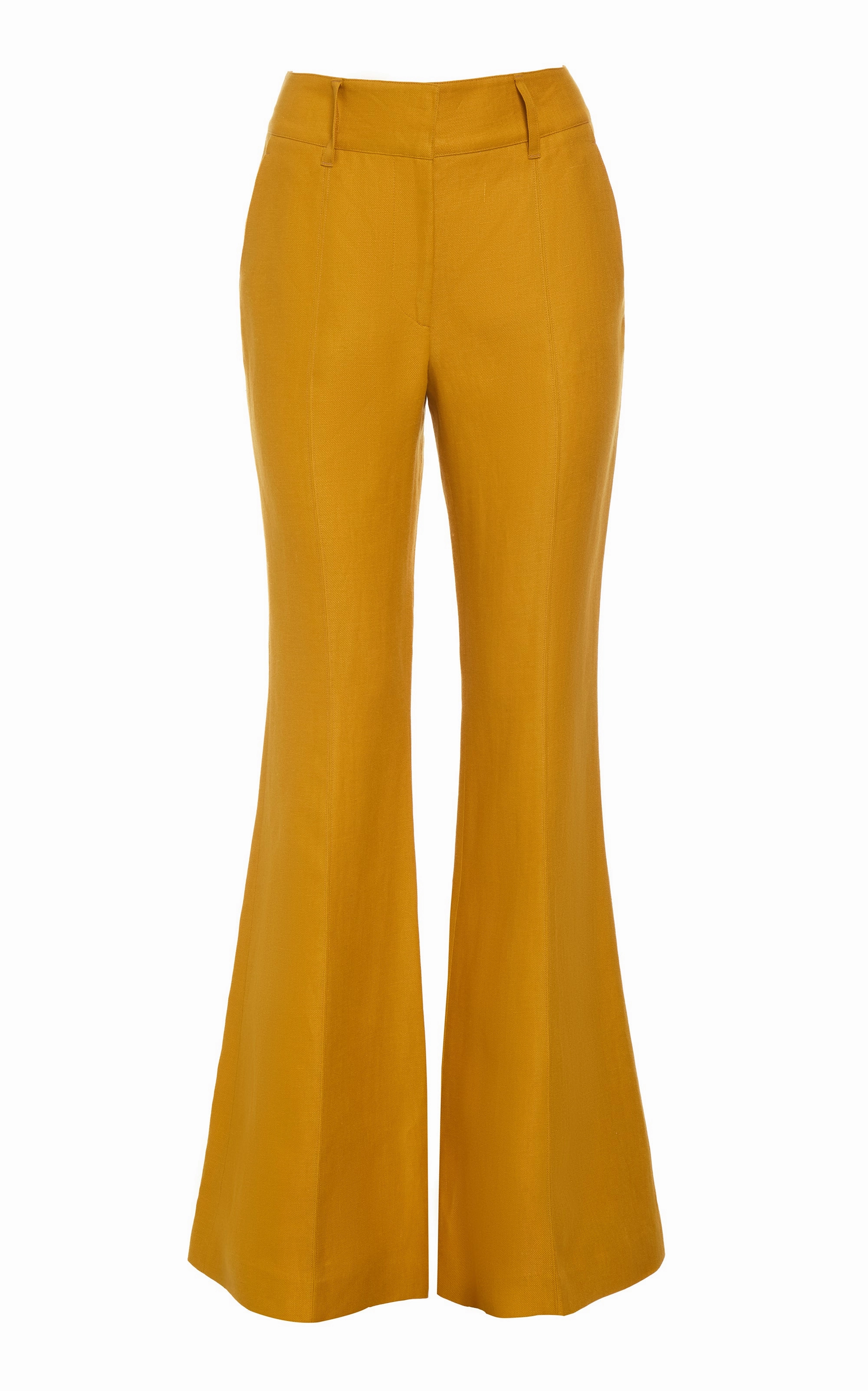 Crisp Wear Refined Look Rhein Flare Pant in Golden Birch Linen Twill