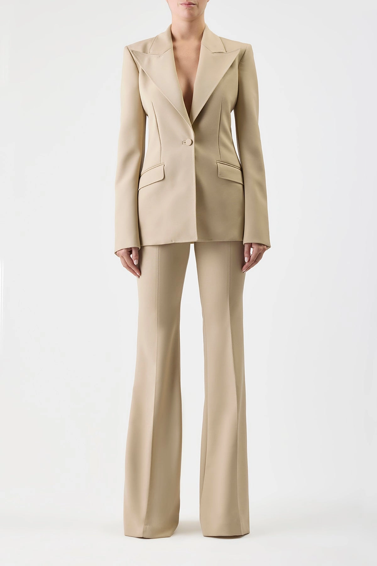 Business Ready Style Luxury Wearable Rhein Pant in Khaki Sportswear Wool