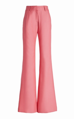 Rhein Pant in Watermelon Silk Virgin Wool Sharp Business Design Business Look