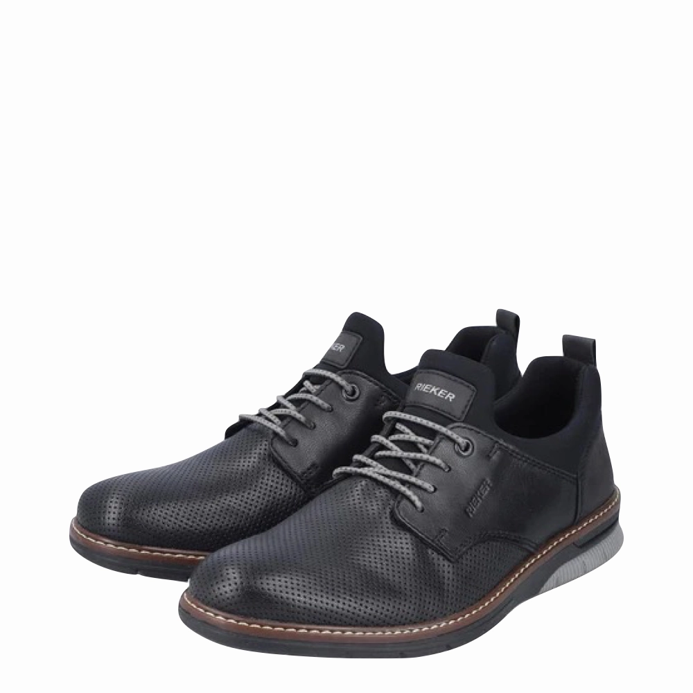 Scandi Chic Rieker Men's Dustin 50 Perfed Shoe in Black