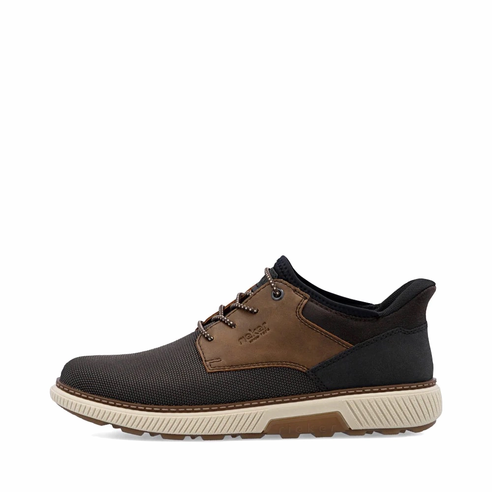 Mono Shade Rieker Men's Stan 57 Shoe in Black/Brown