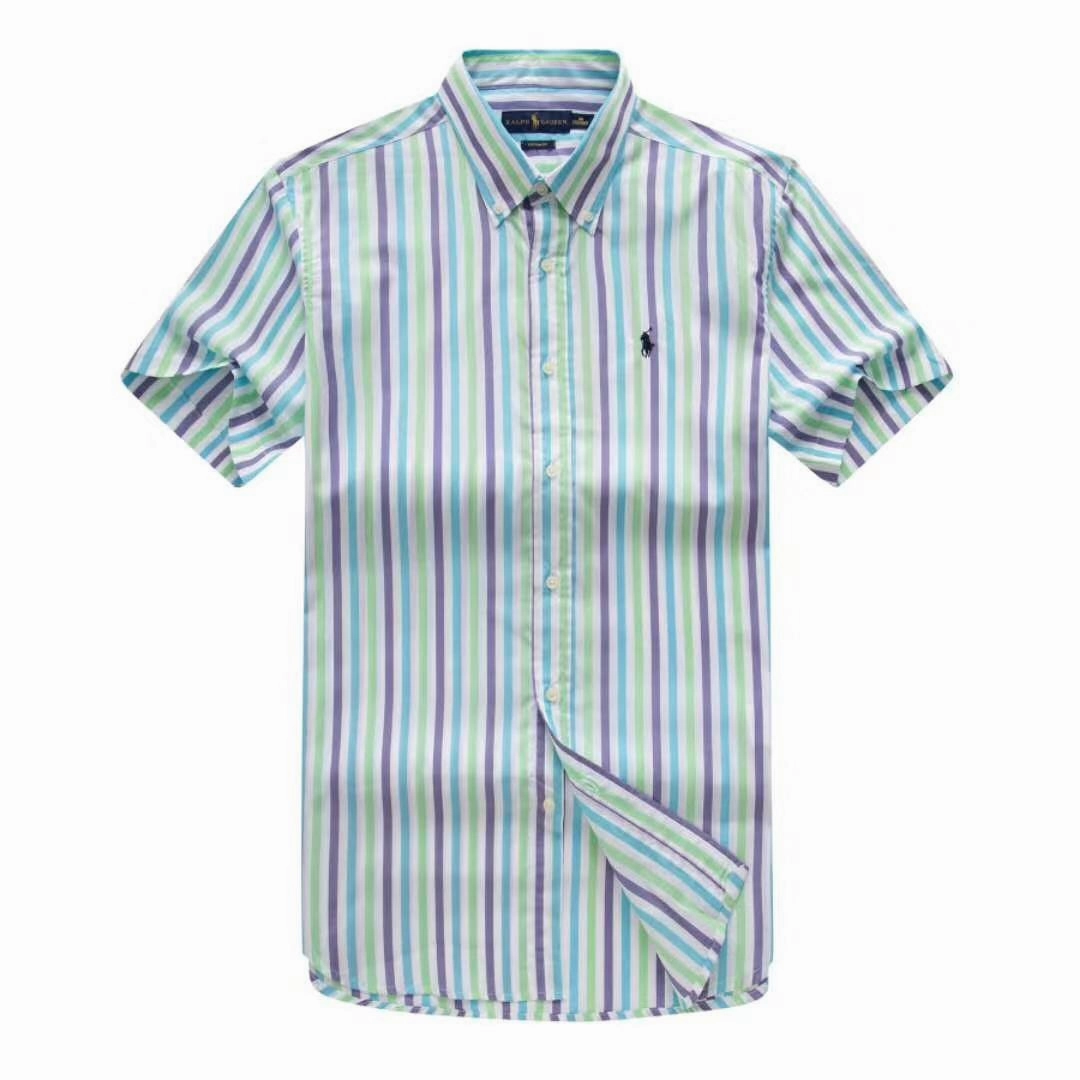 Active Layer Trendy Outfit RL Men  Short Sleeve  Oxford Stripe Shirt