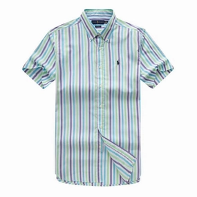 Active Layer Trendy Outfit RL Men  Short Sleeve  Oxford Stripe Shirt