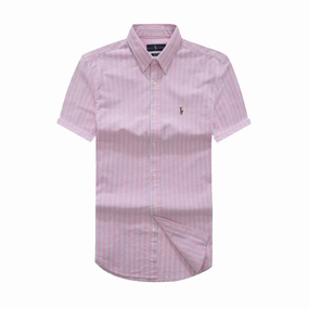 RL Men Short Sleeve Oxford Stripe Shirt Cooling Core Technology fade resistant color
