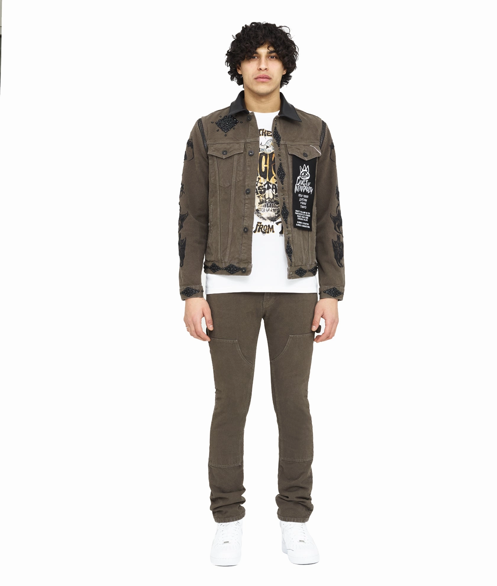 ROCKER SLIM RIGID 'LUCKY BASTARD' IN ARMY GREEN Beach Day Modern Laidback Style