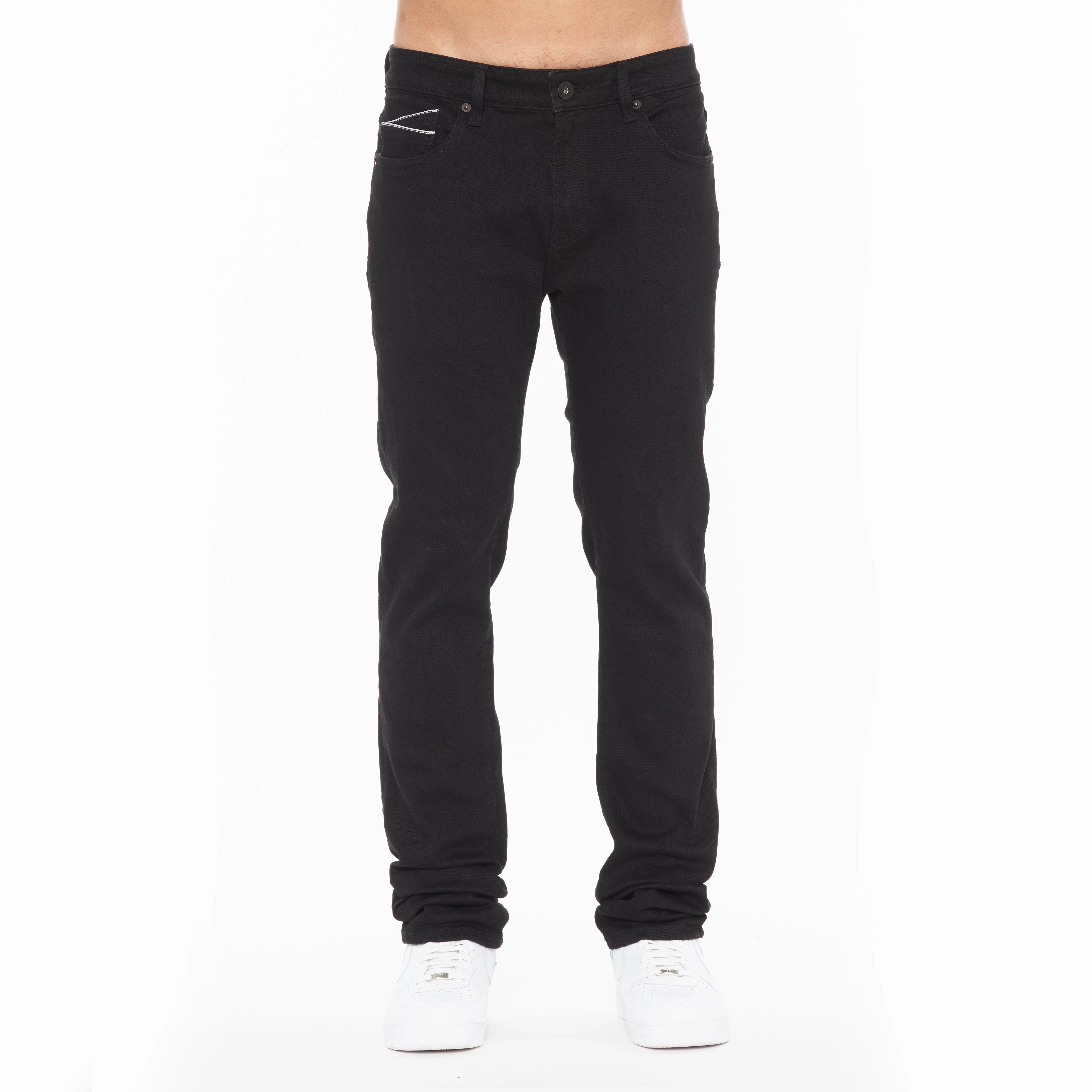 Timeless Match Loose High Quality Morning Stroll ROCKER SLIM STRAIGHT 36" INSEAM JEANS IN BLACK