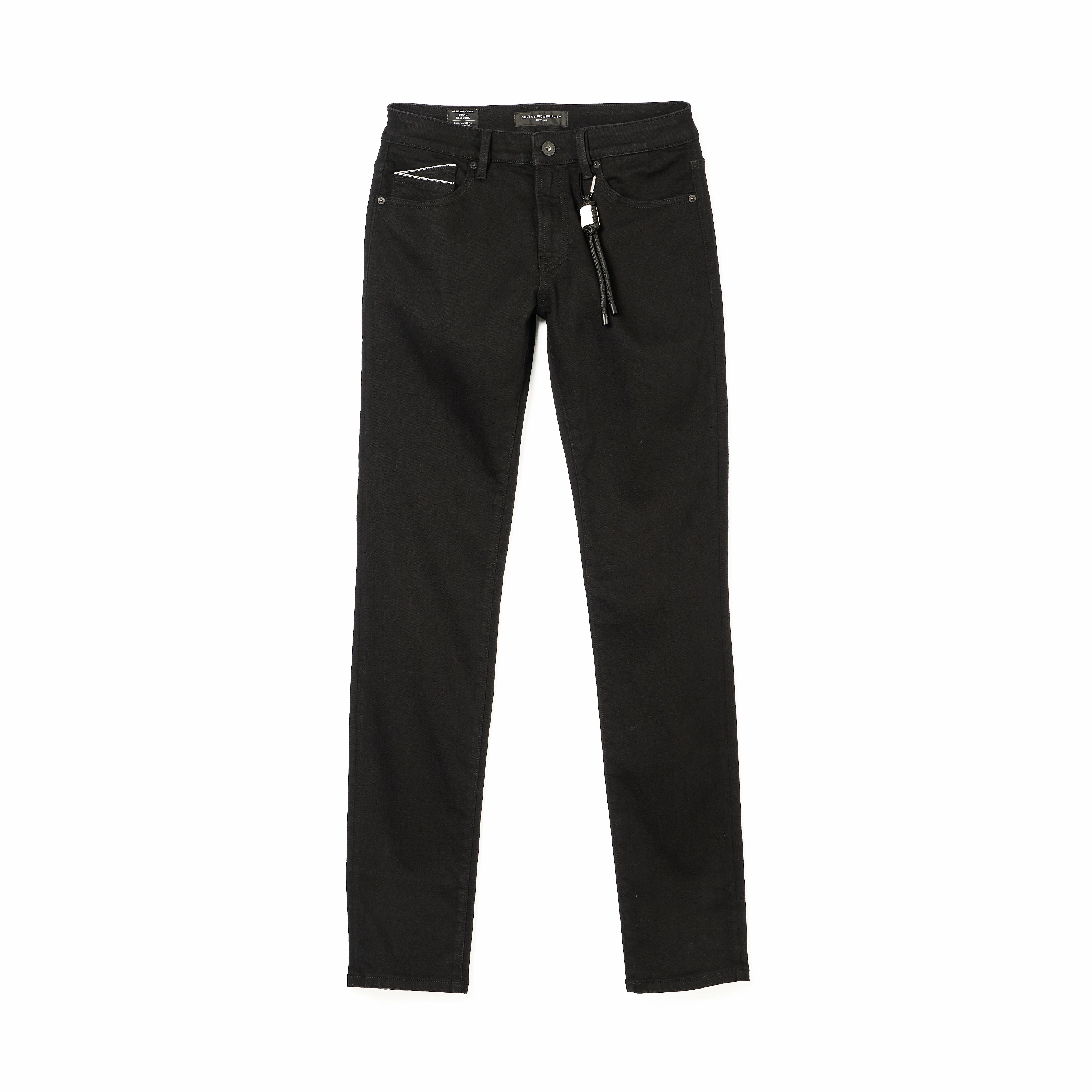 Sleek Shape ROCKER SLIM STRAIGHT 36" INSEAM JEANS IN BLACK