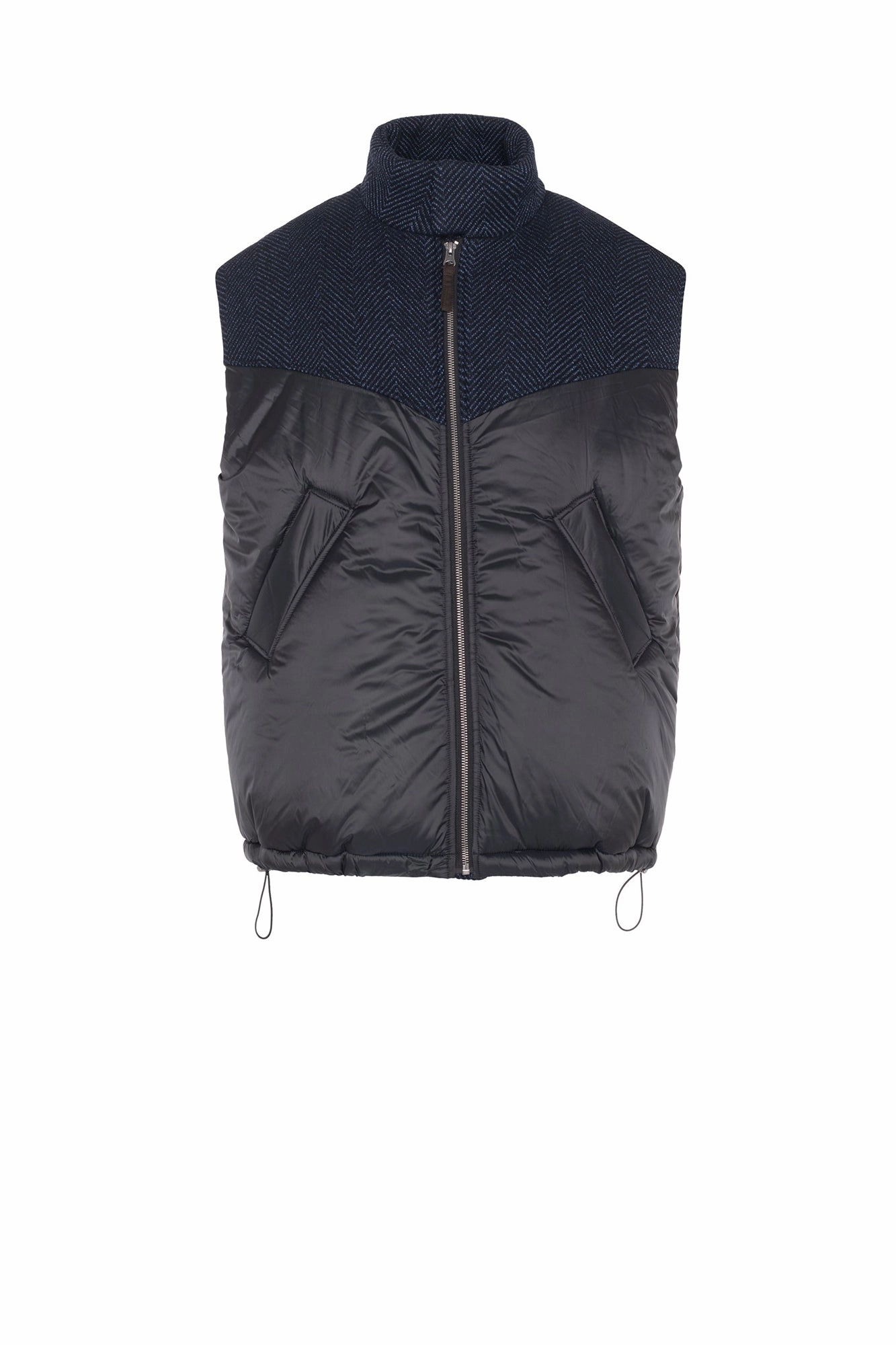 RYDER BLACK AND BLUE HERRINGBONE VEST Quick Dry Performance Flexible Joint Articulation