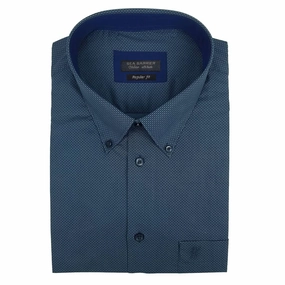 SEA BARRIER NAVY BLUE MEN LONG SLEEVE SHIRT Subtle design elegant design