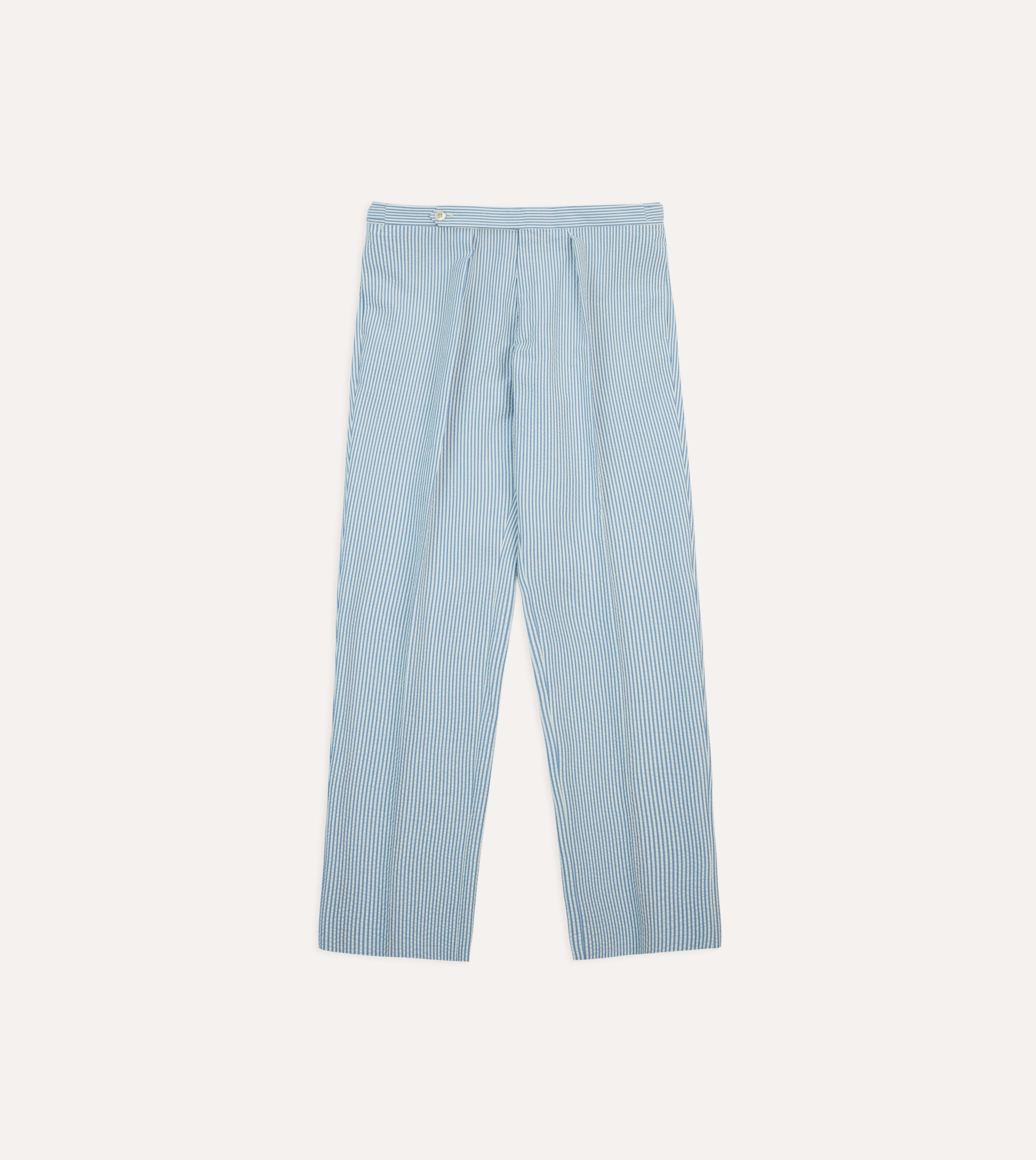 Seersucker Cotton Single Pleat Trouser Comfy All-Day Freedom Fit