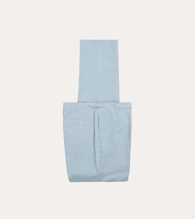 Perfectly Fit Seersucker Cotton Single Pleat Trouser