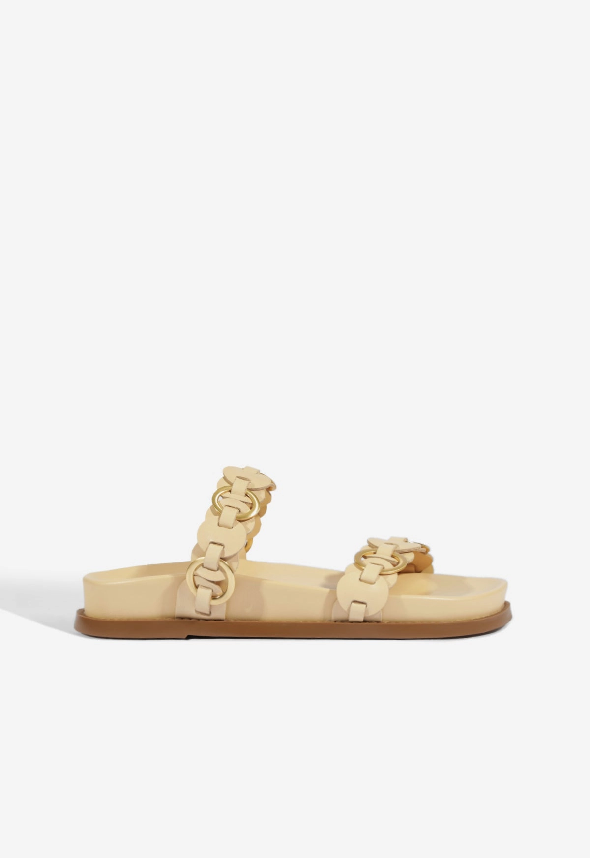 Selina Beige Leather Sporty Sandal Nordic Ease