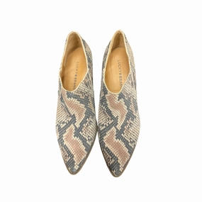 Minimalist Heels PU midsole Shoes Heels Block By Lucky Brand In Snakeskin Print, Size: 8